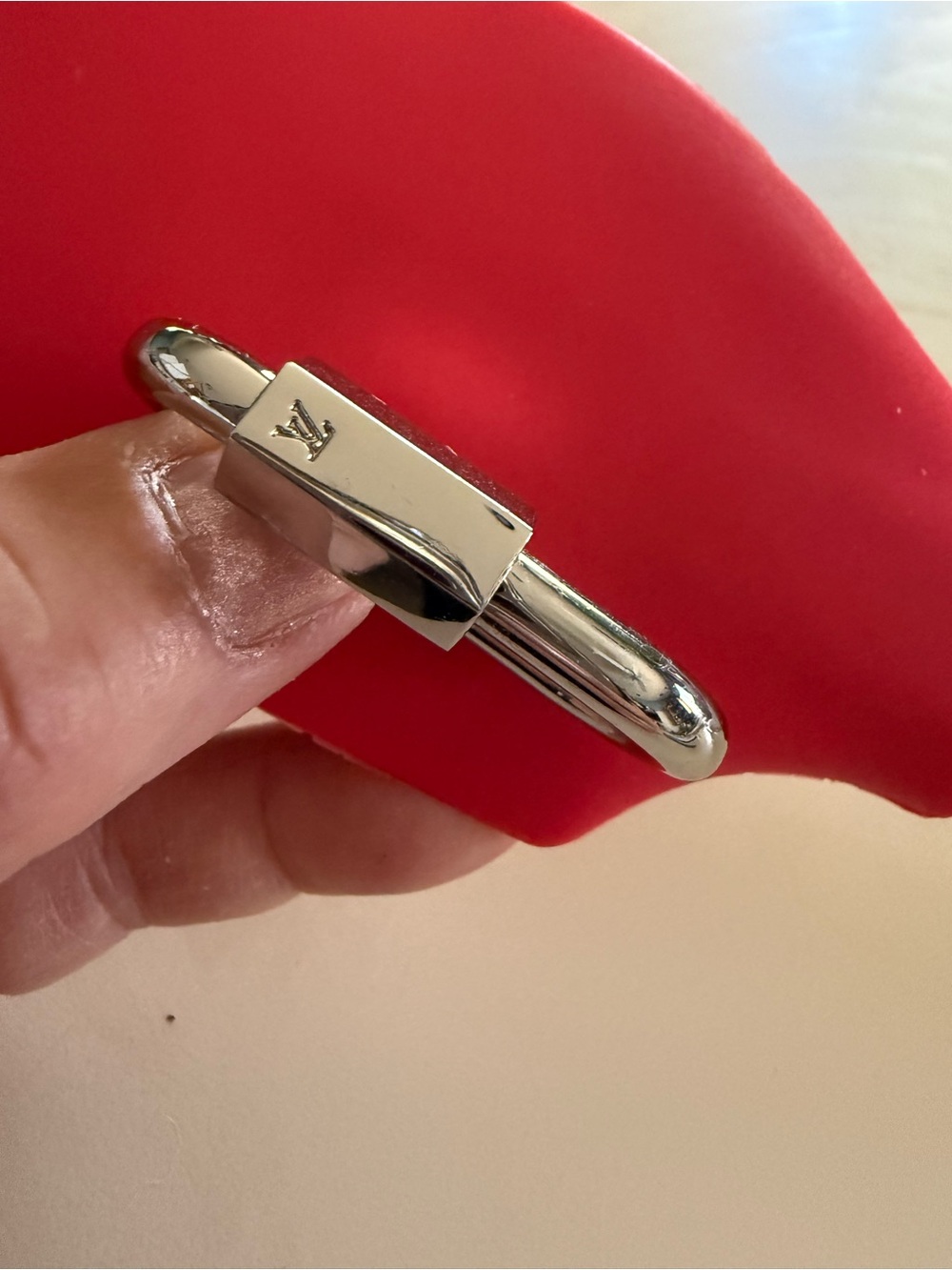 Louis Vuitton Silver Metal Padlock Key Charm carabiner